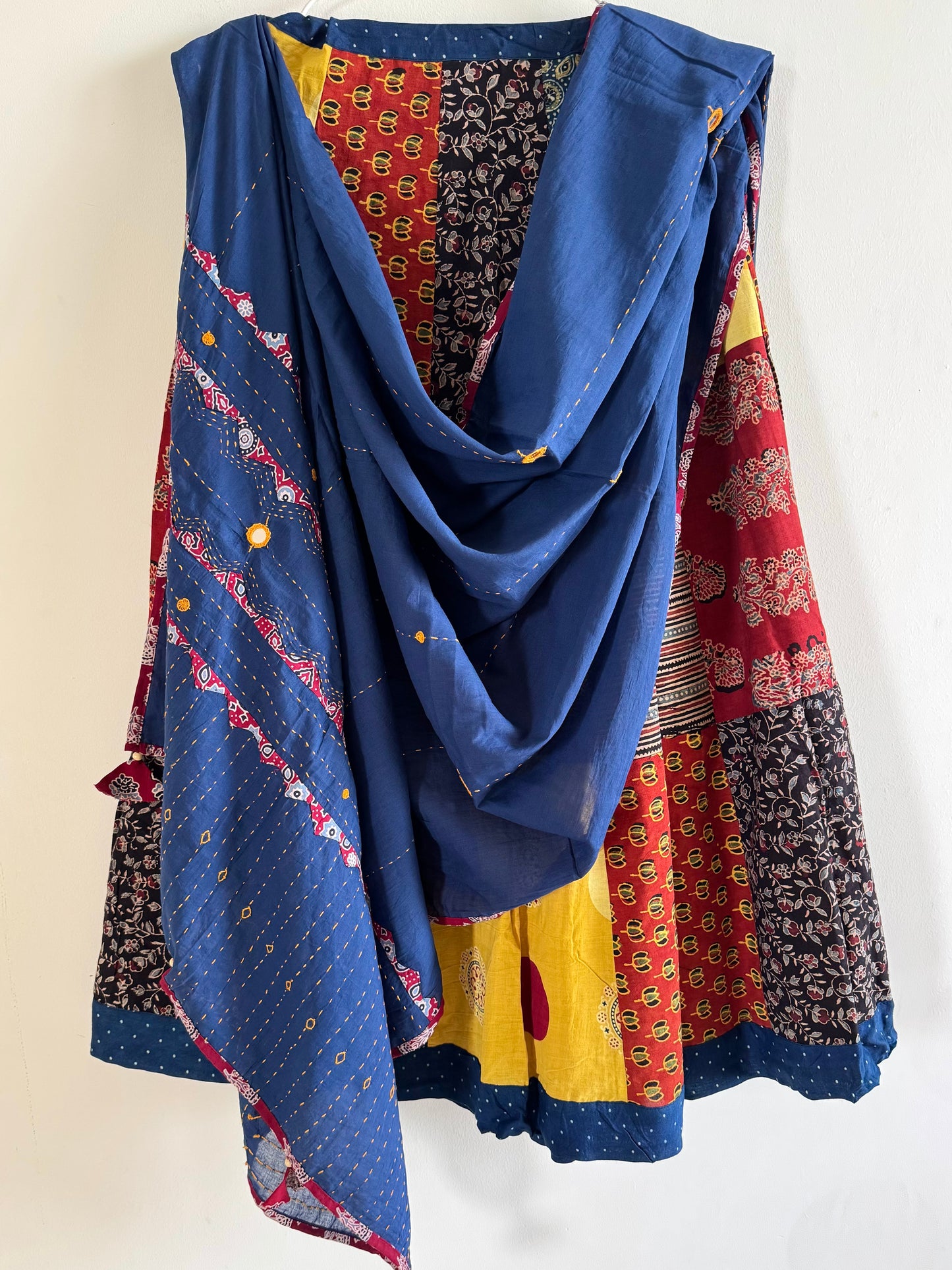 ✨Garba nu Ghoomie ~ Ajrakh Lehenga and Dupatta Set ~ Multicolor w/ Blue