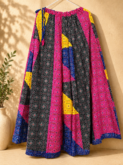 🌻Navrang ~ Leher Handblock Skirt