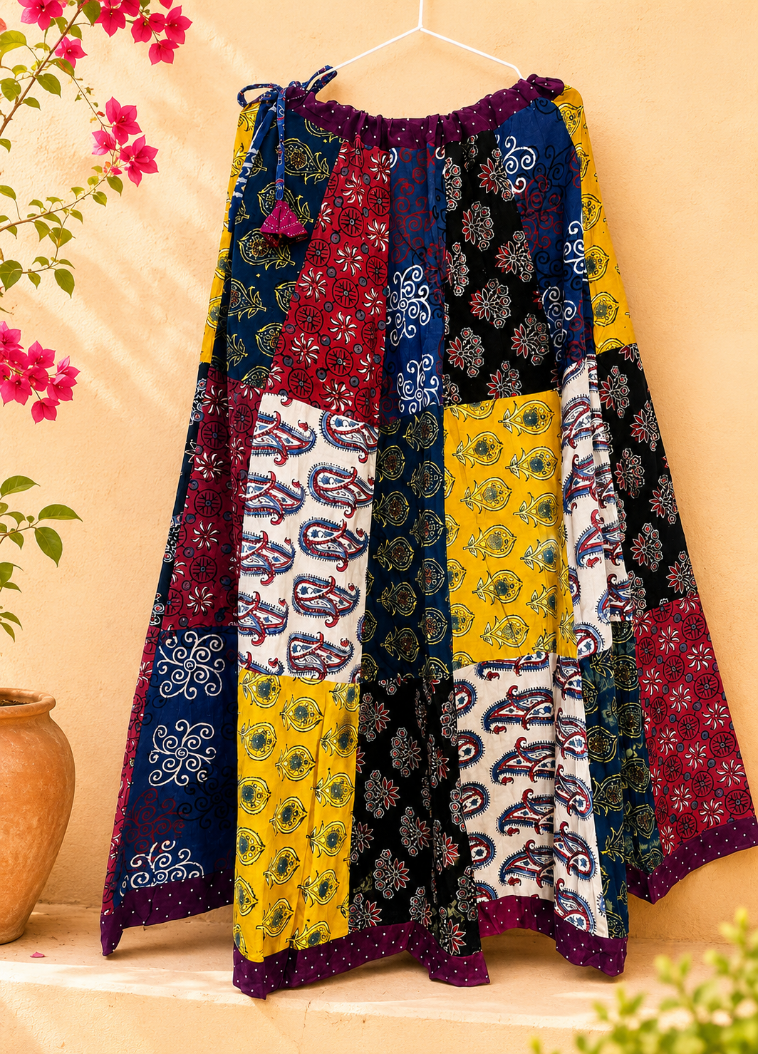 🌻Navrang ~ Gulmohar Ajrakh Skirt and Dupatta Set