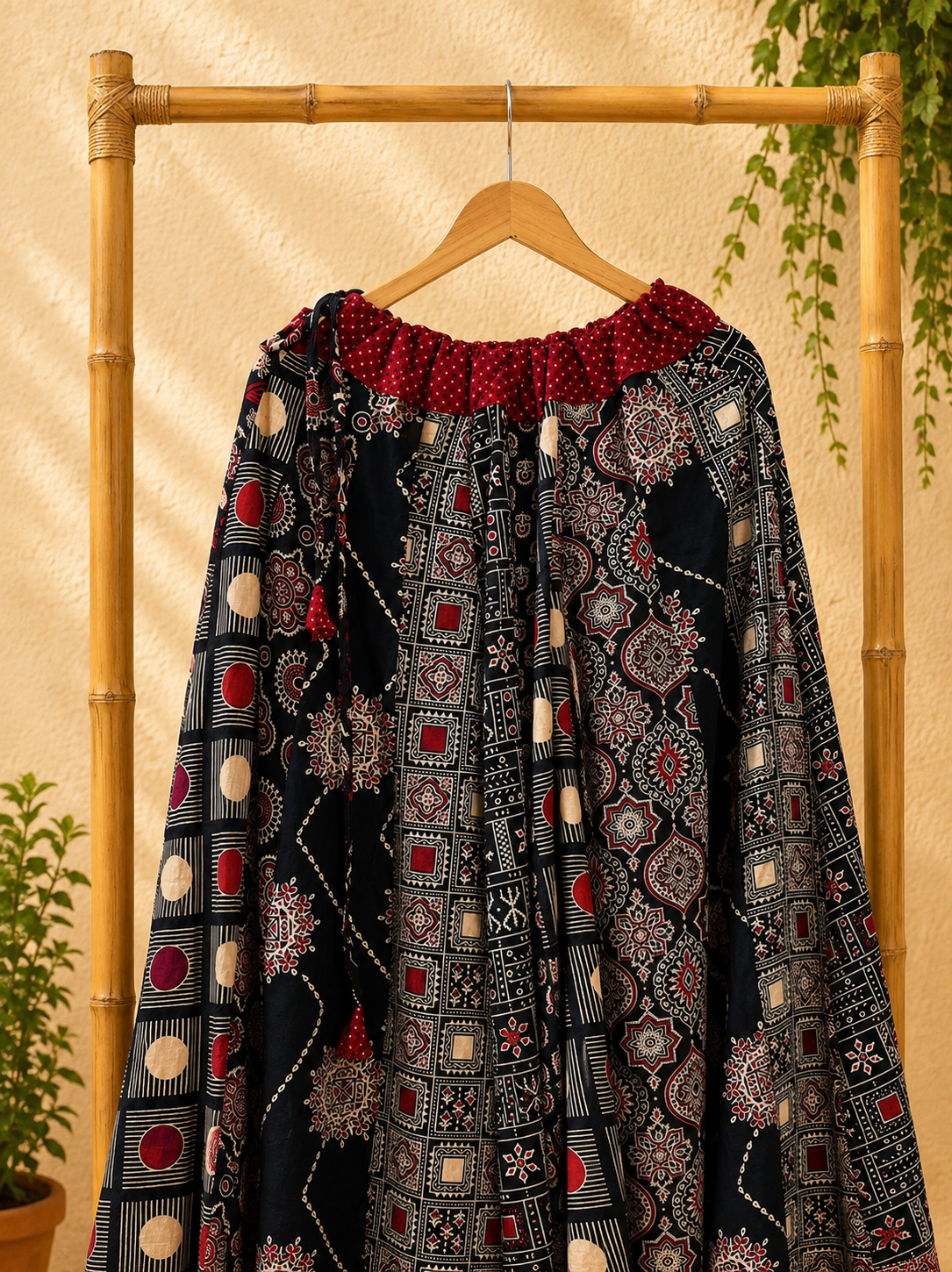 ⚜️ Dharohar ~ Aakriti ~ Ajrakh Long Kali Skirt