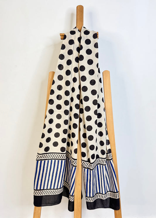 Raag 🪷 Mulmul Cotton Stoles ~ Polka Dots
