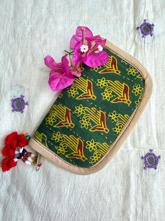 Navrang ~ Ajrakh Handcrafted Wallets ~ Green