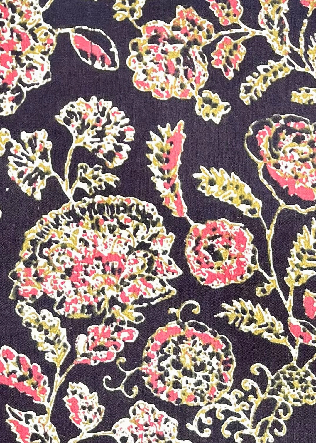 Karwaan🍂 Brown Floral Motifs ~ Sanganeri Handblock Fabric Bag