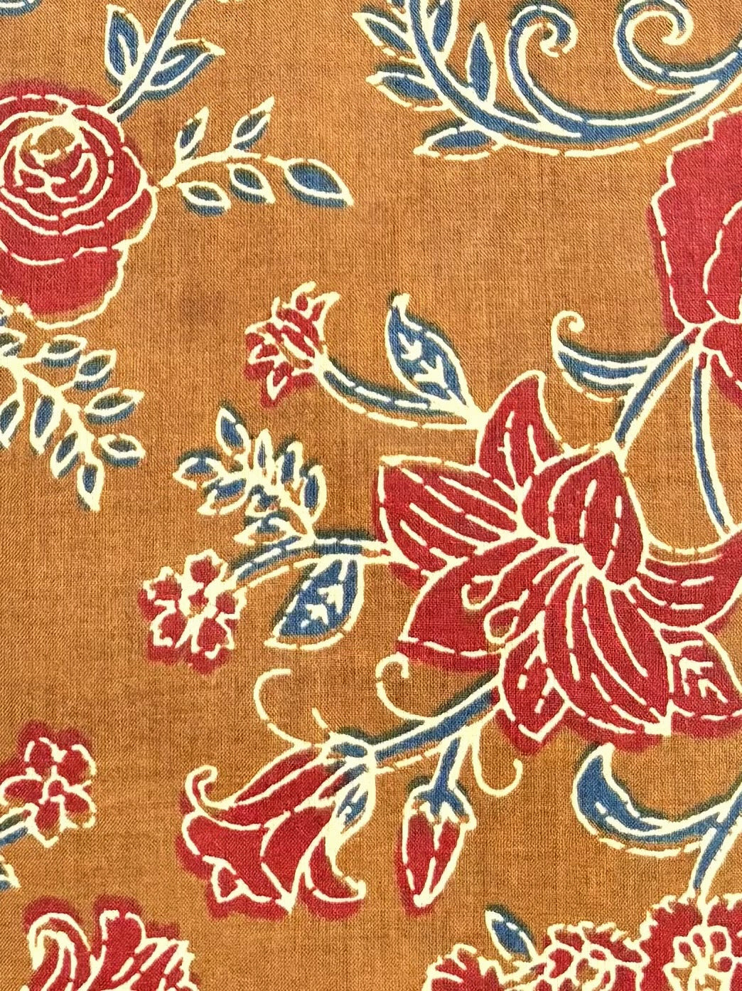 Karwaan🍂 Mustard Bloom motifs ~ Sanganeri Handblock Fabric Bag