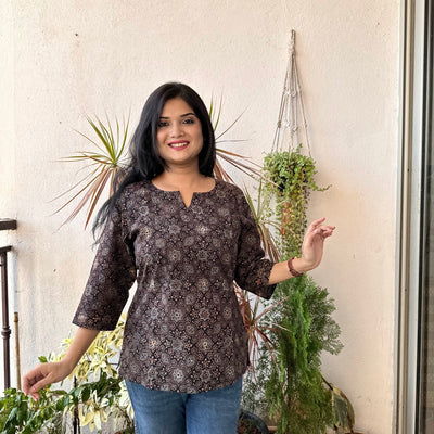 Stardust - Black Ajrakh Kurti