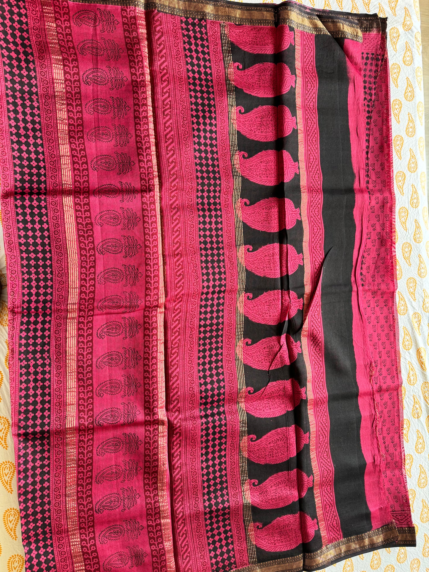 British Rose - Hot Pink Maheshwari Saree