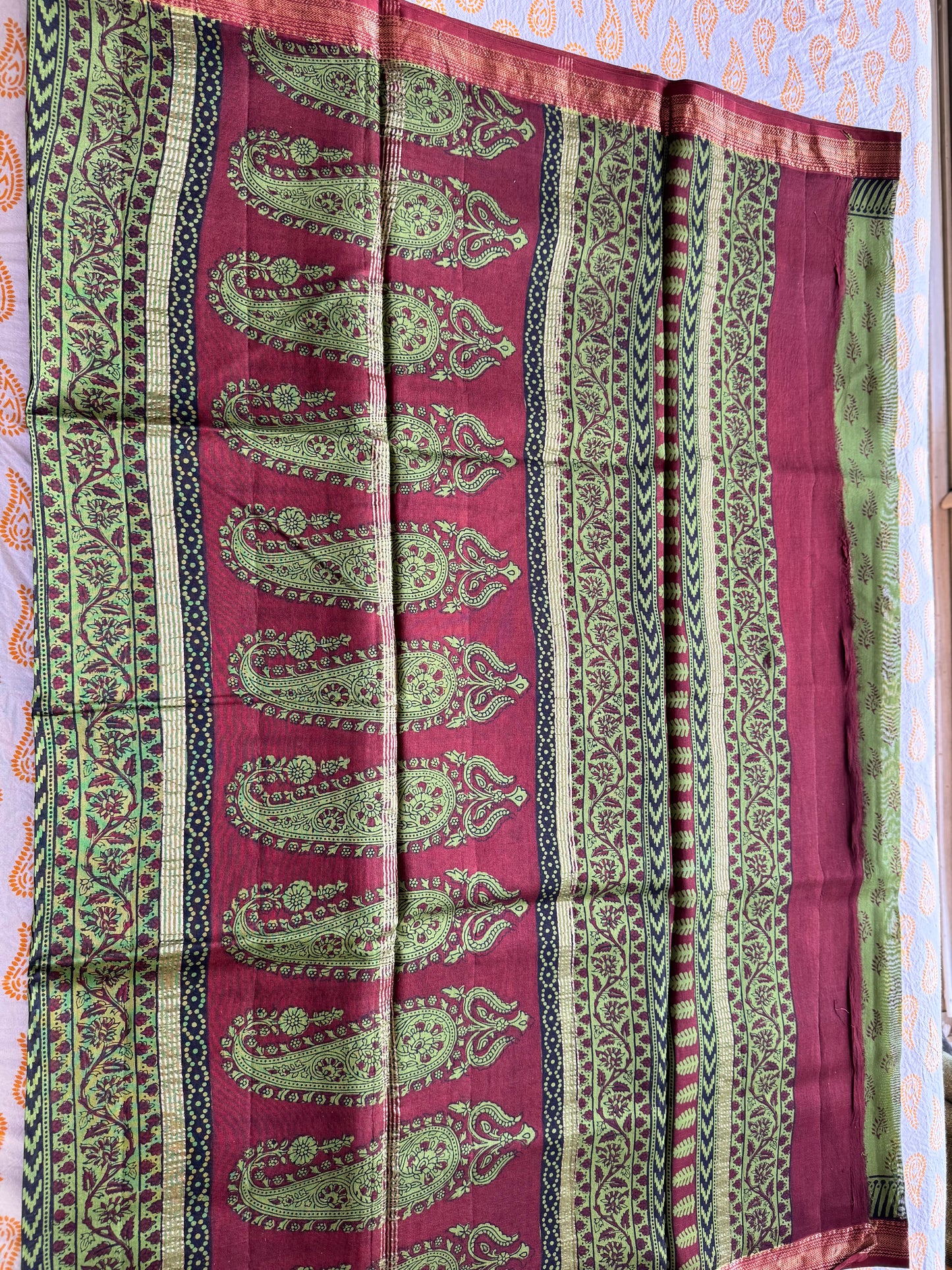 Forest Fern - Green Maheshwari Saree