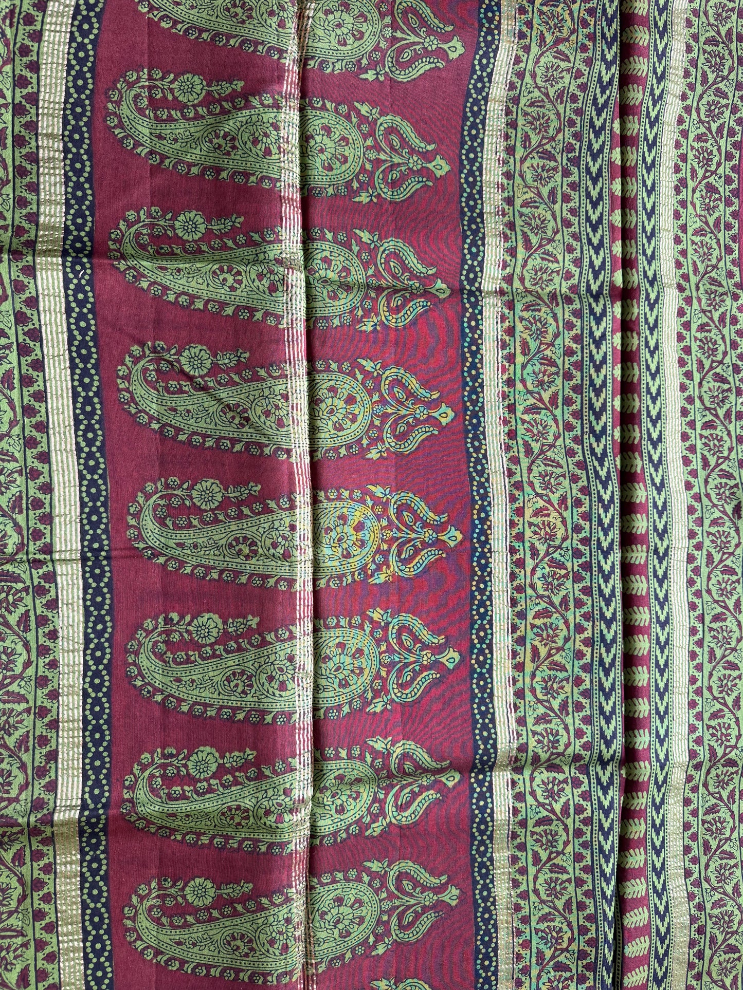 Forest Fern - Green Maheshwari Saree
