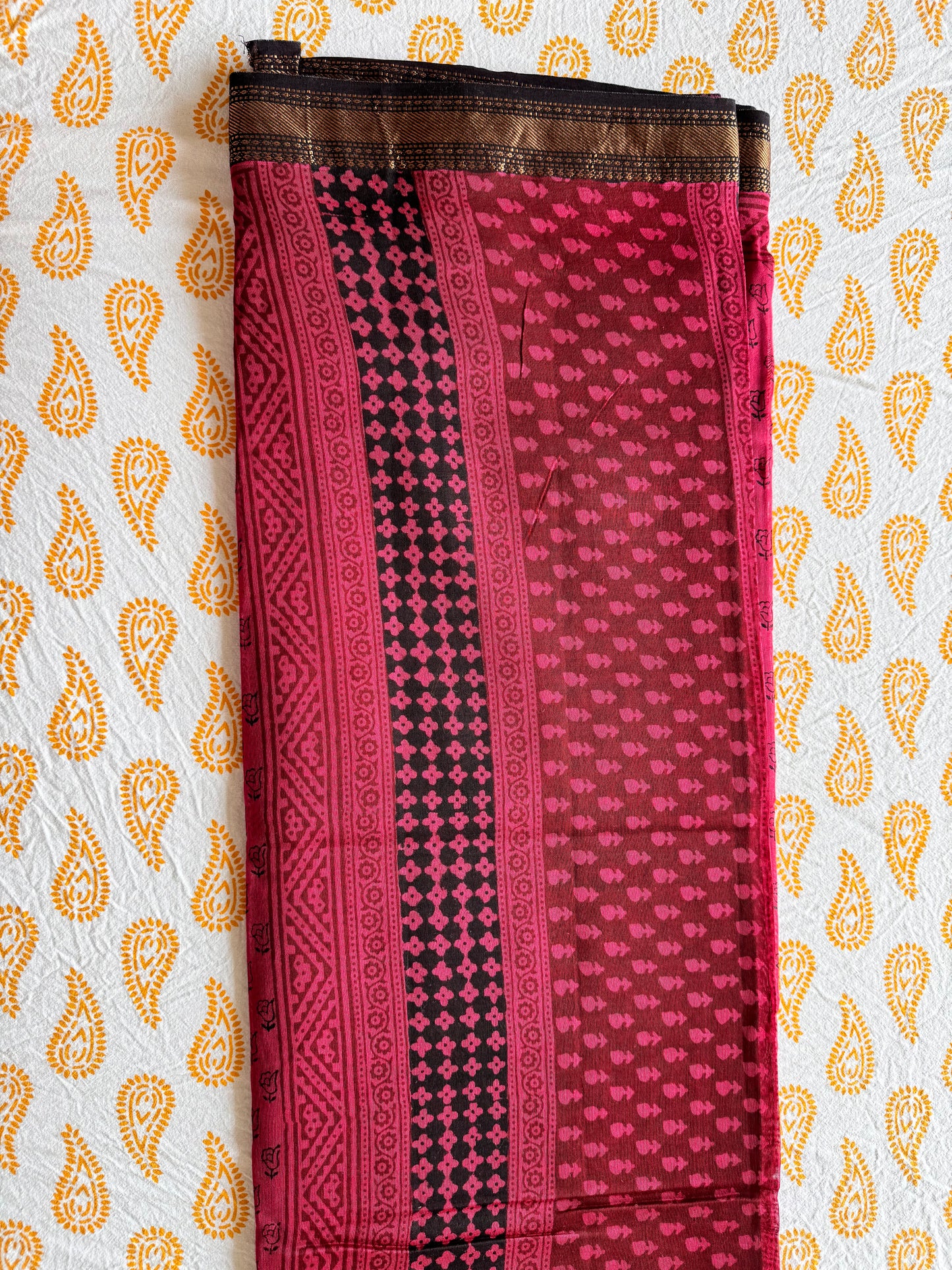 British Rose - Hot Pink Maheshwari Saree